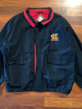 90s Nascar x Reese’s Gear Bill Elliott Racing Black Windbreaker Jacket